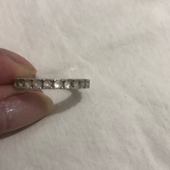 White Topaz Sterling Silver Eternity Band - Picture 1 of 6